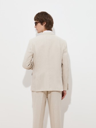 Slim fit blazer in linen and cotton Slim fit blazer in linen and cotton