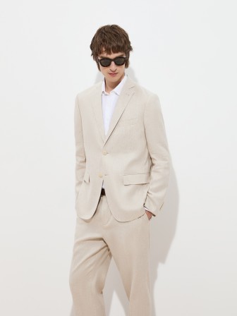 Slim fit blazer in linen and cotton Slim fit blazer in linen and cotton