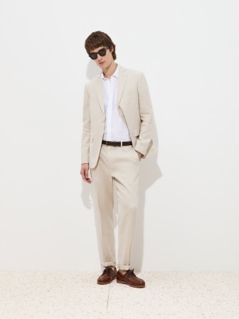 Slim fit blazer in linen and cotton Slim fit blazer in linen and cotton
