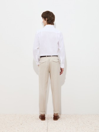 Slim fit trousers in linen and cotton Slim fit trousers in linen and cotton