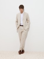 Slim fit trousers in linen and cotton Slim fit trousers in linen and cotton