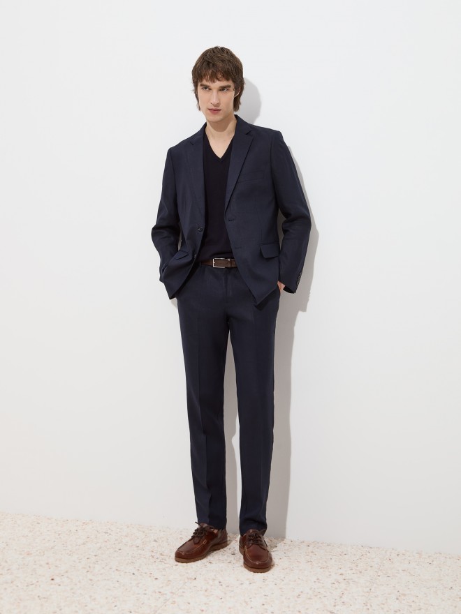 Regular fit linen trousers