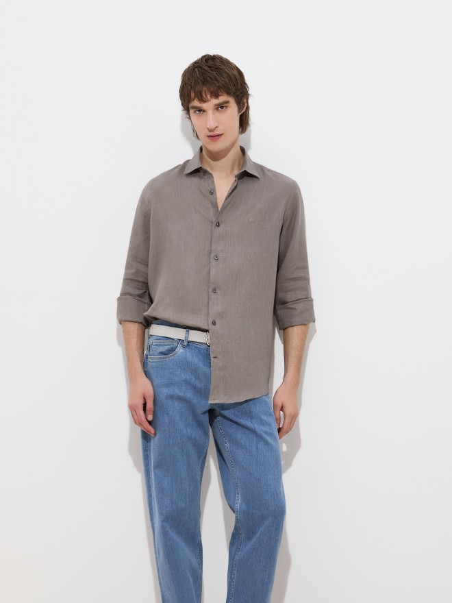 Regular fit linen shirt Regular fit linen shirt