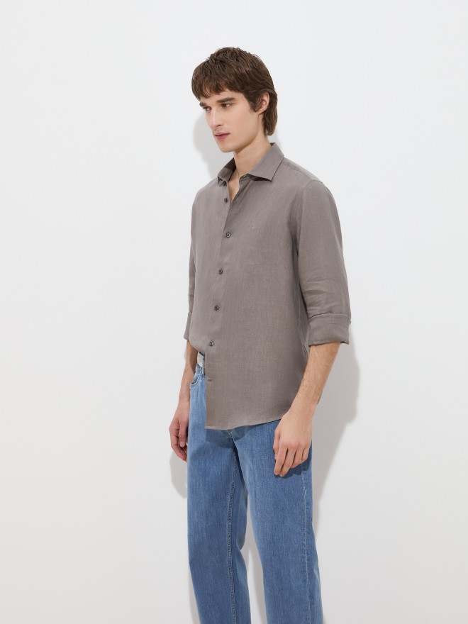 Regular fit linen shirt Regular fit linen shirt
