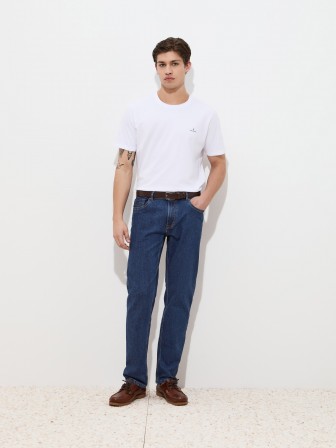 Calças denim regular fit Calças denim regular fit