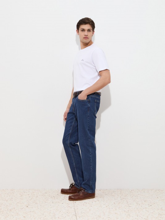 Regular fit denim trousers