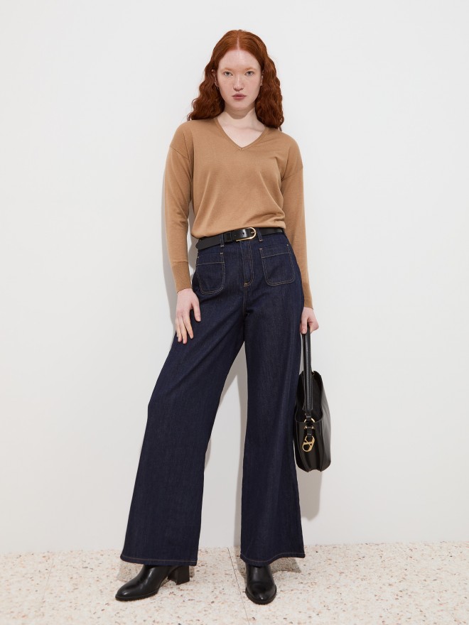 Wide leg denim pants Wide leg denim pants