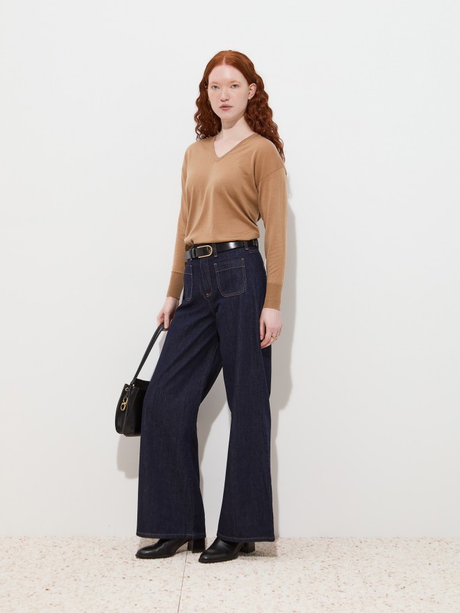 Wide leg denim pants Wide leg denim pants