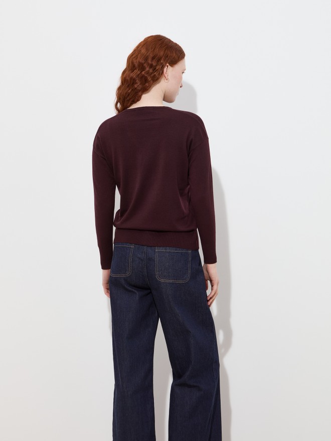 Su�ter de punto con cuello en V