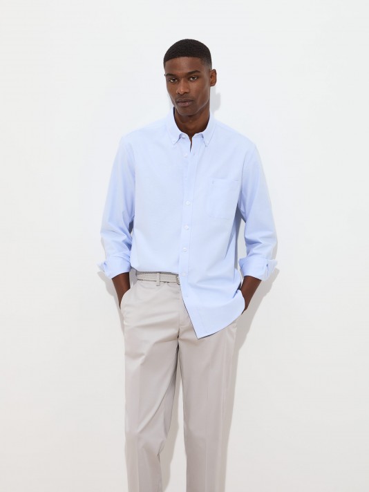Regular fit cotton oxford shirt