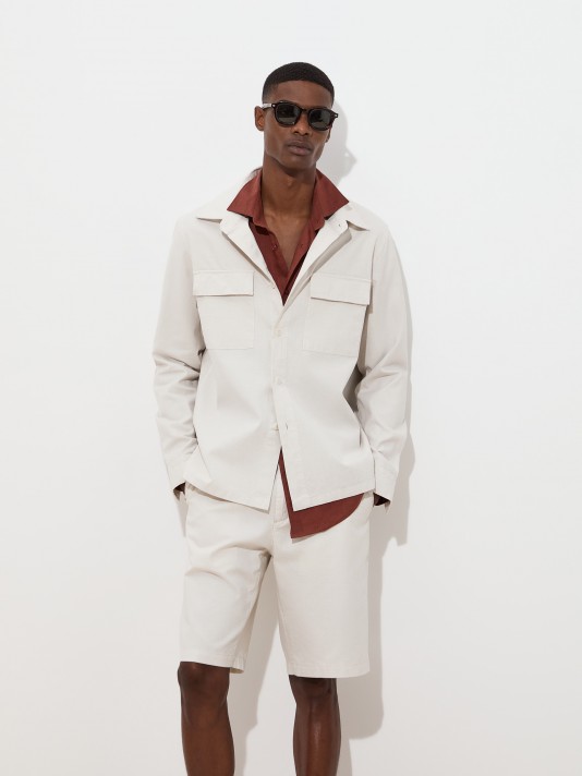 Cotton overshirt with pockets