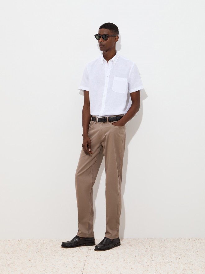 Regular fit twill pants