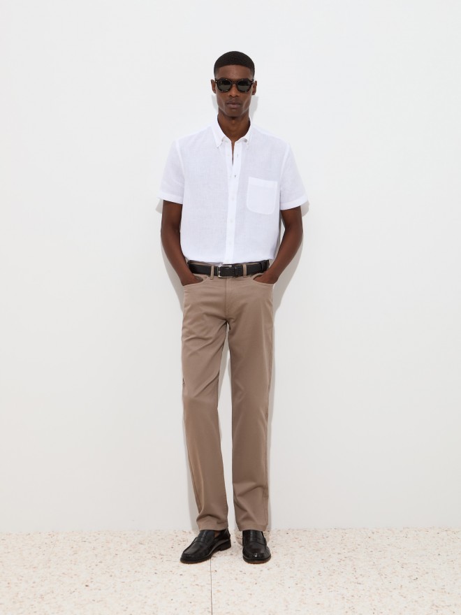Regular fit twill pants