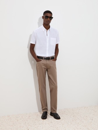Regular fit twill pants