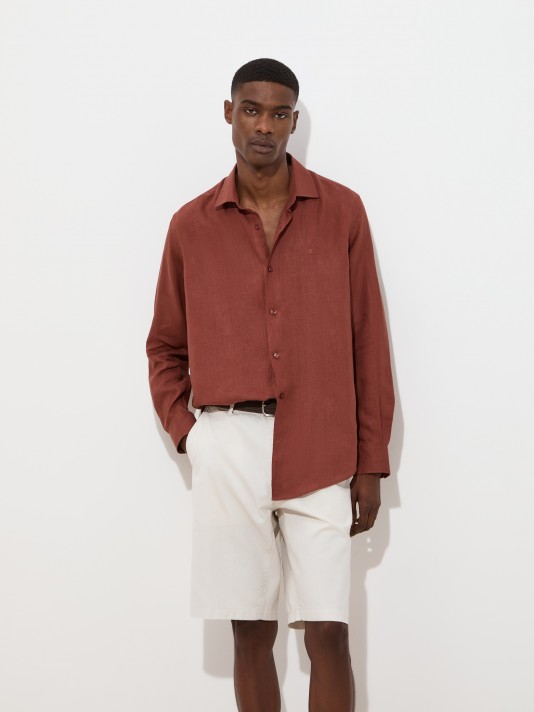 Regular fit linen shirt