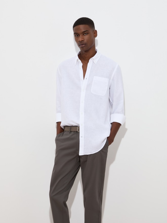Regular fit linen shirt