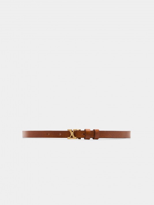 Thin leather belt