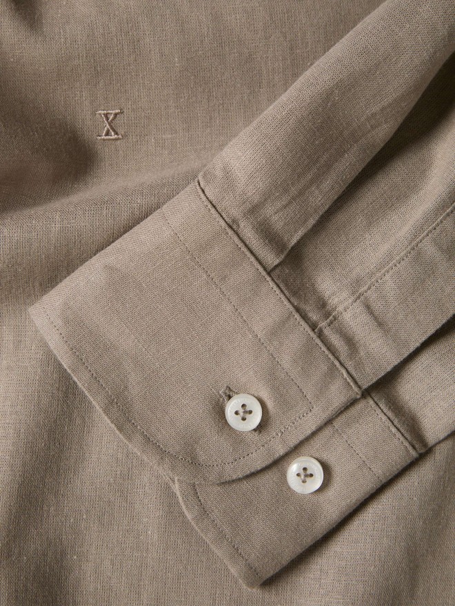 Regular fit shirt in linen and cotton
