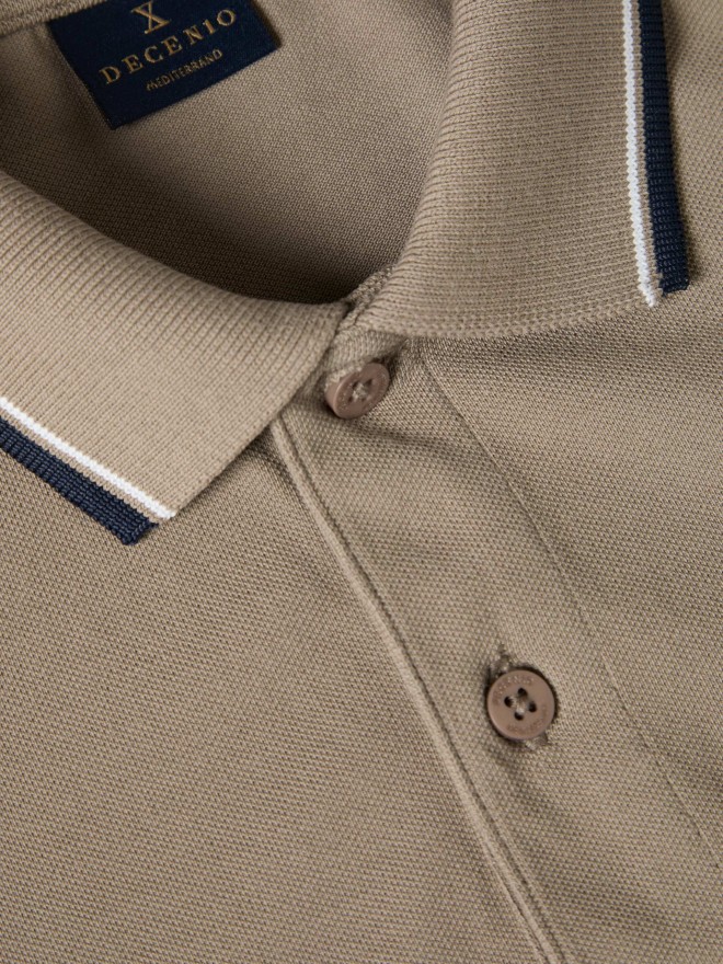 Cotton piqué polo shirt with stripes Cotton piqué polo shirt with stripes