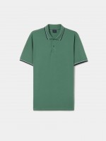 Polo piqué de algodão com riscas Polo piqué de algodão com riscas