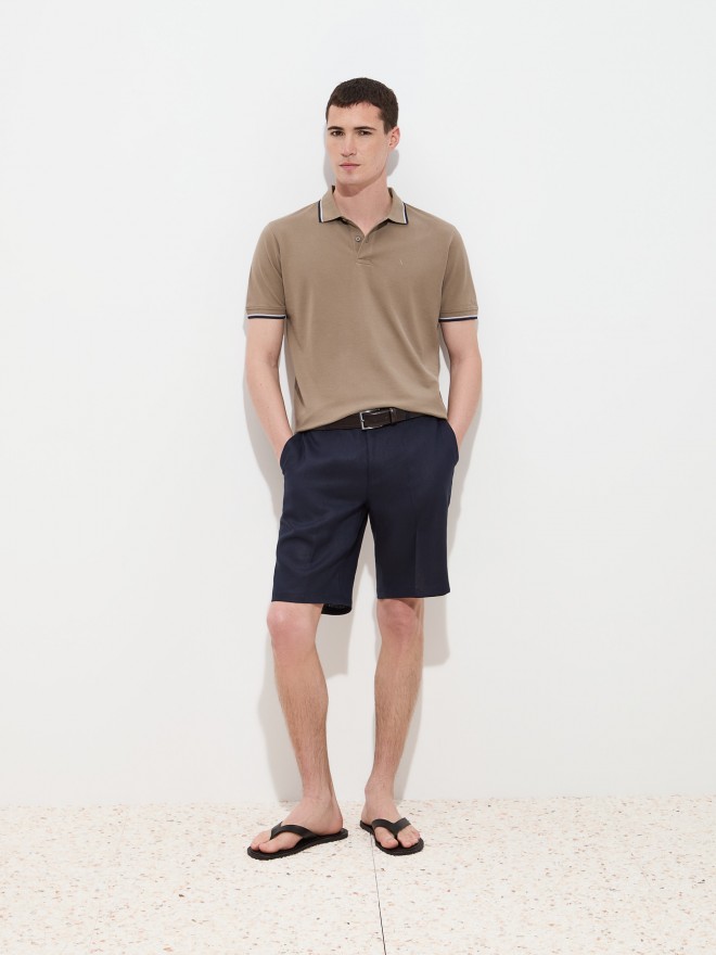 Cotton piqué polo shirt with stripes Cotton piqué polo shirt with stripes