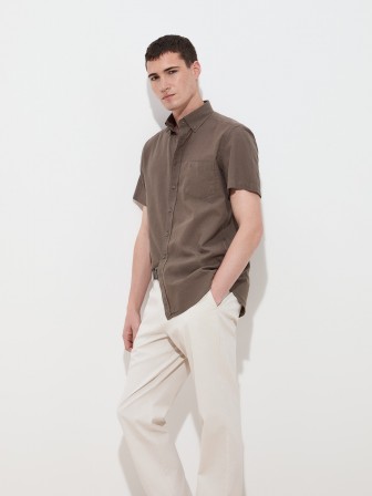 Short-sleeved shirt in linen and cotton Short-sleeved shirt in linen and cotton