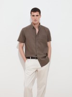 Short-sleeved shirt in linen and cotton Short-sleeved shirt in linen and cotton
