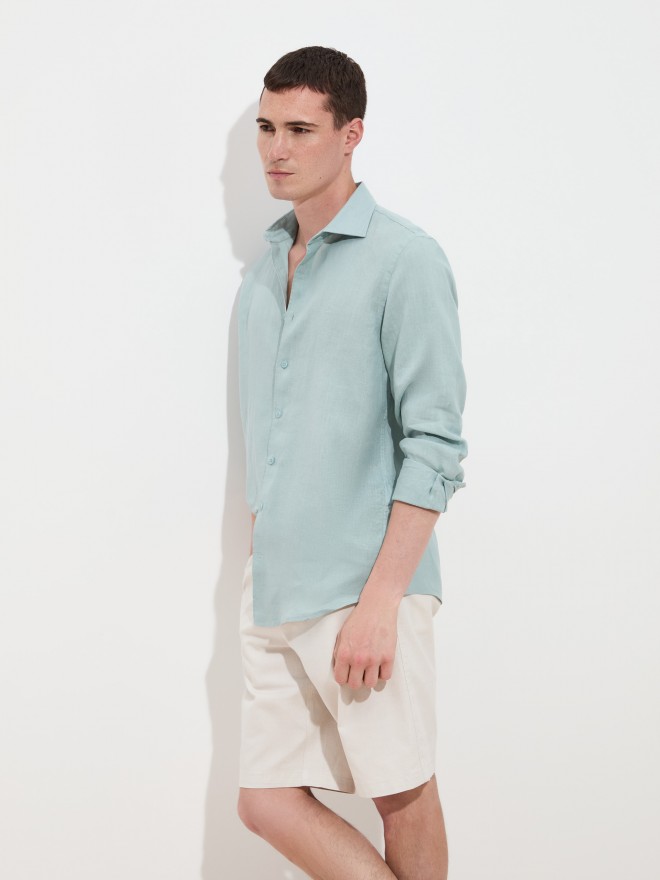 Regular fit linen shirt