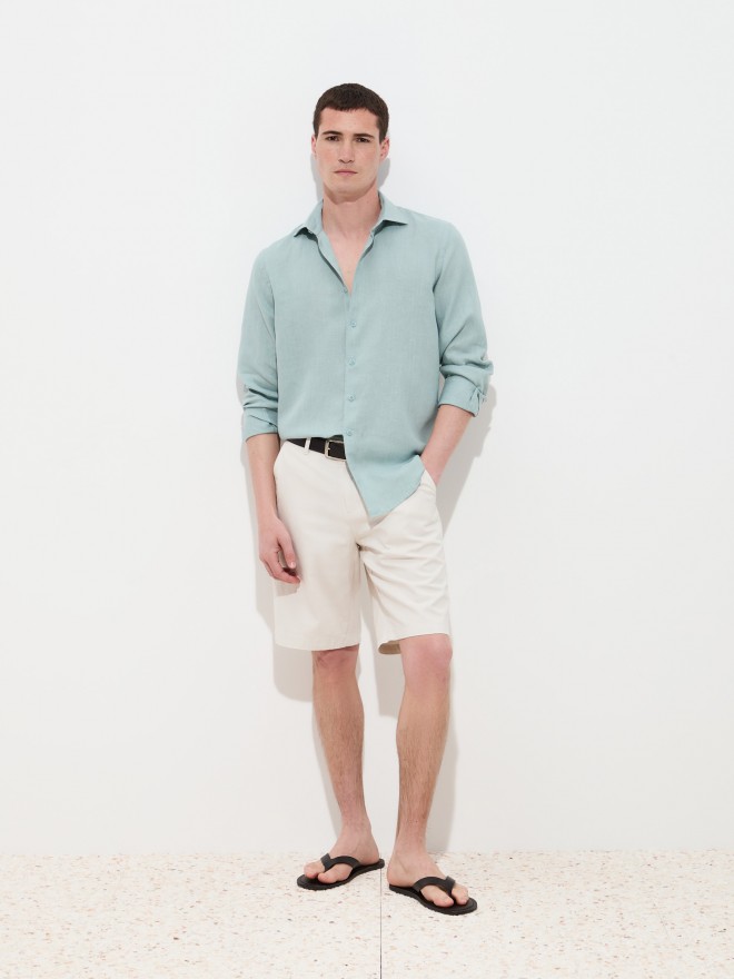 Regular fit linen shirt