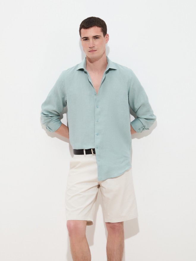 Regular fit linen shirt