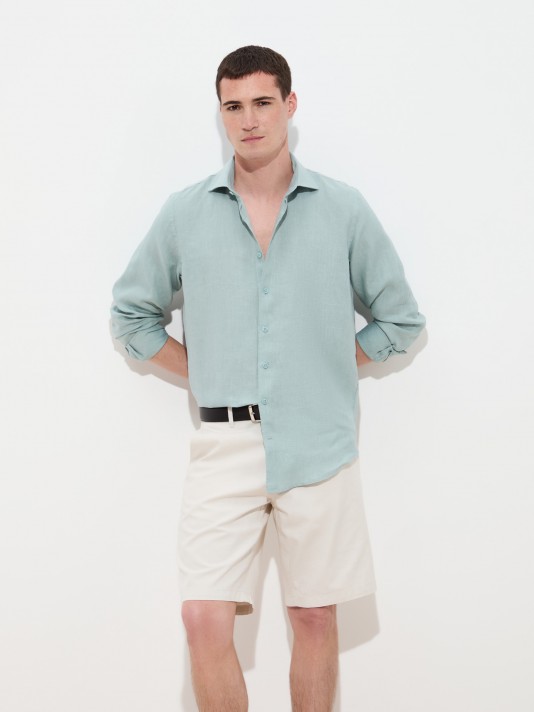 Regular fit linen shirt