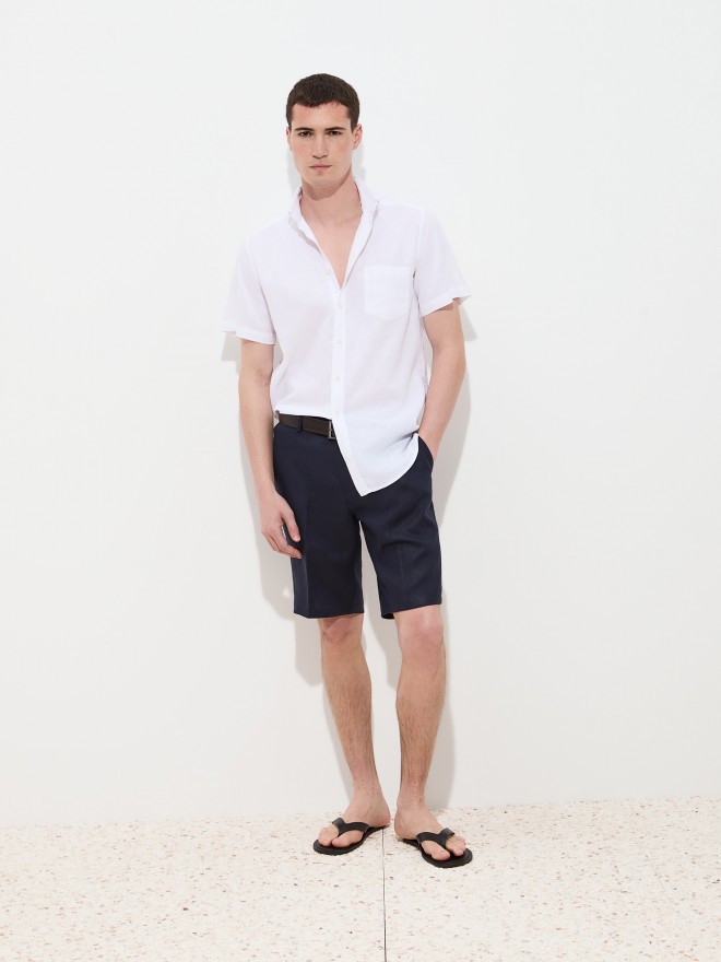 Short-sleeved shirt in linen and cotton Short-sleeved shirt in linen and cotton