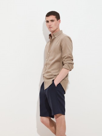 Regular fit shirt in linen and cotton Regular fit shirt in linen and cotton