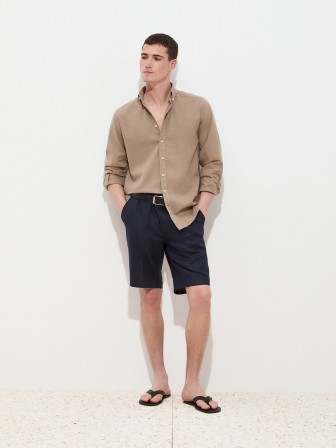 Regular fit shirt in linen and cotton Regular fit shirt in linen and cotton