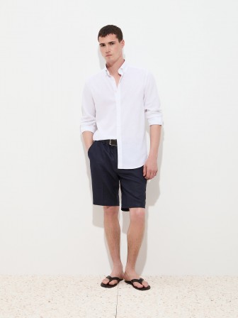 Regular fit shirt in linen and cotton Regular fit shirt in linen and cotton