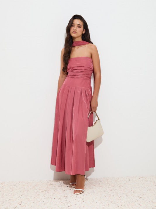 vestido de fiesta sin tirantes