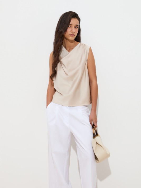 Draped flowy blouse
