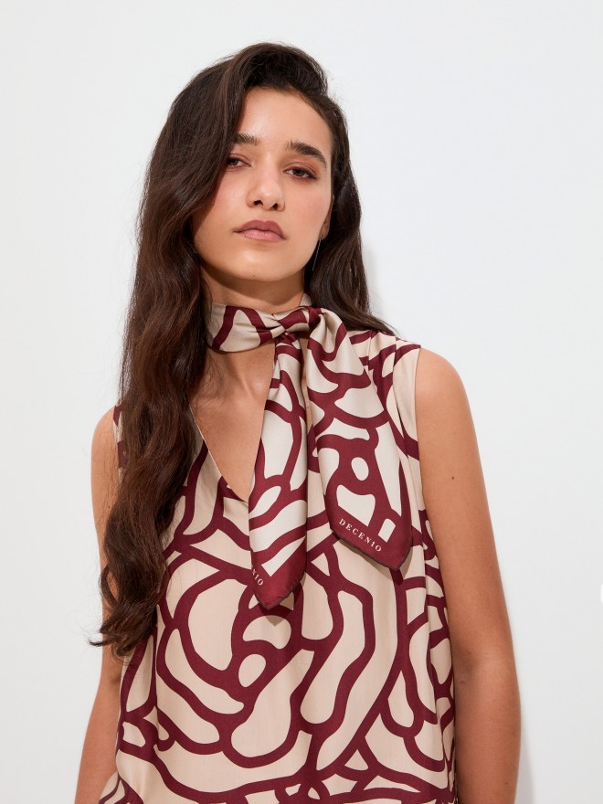 Printed silk scarf