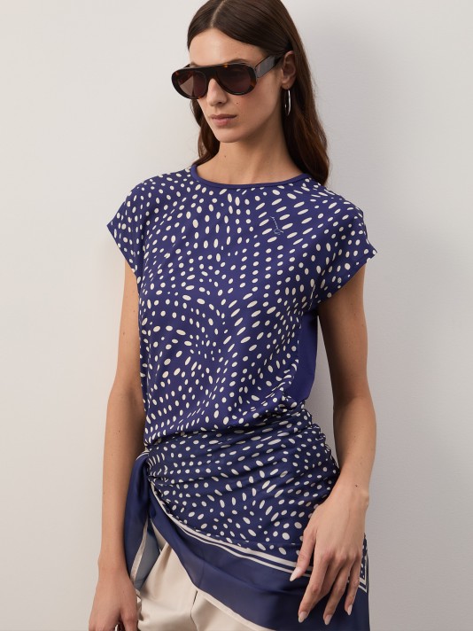 T-shirt fluida estampada
