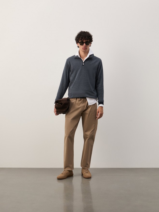 Sweater with half-zip closure Sweater with half-zip closure