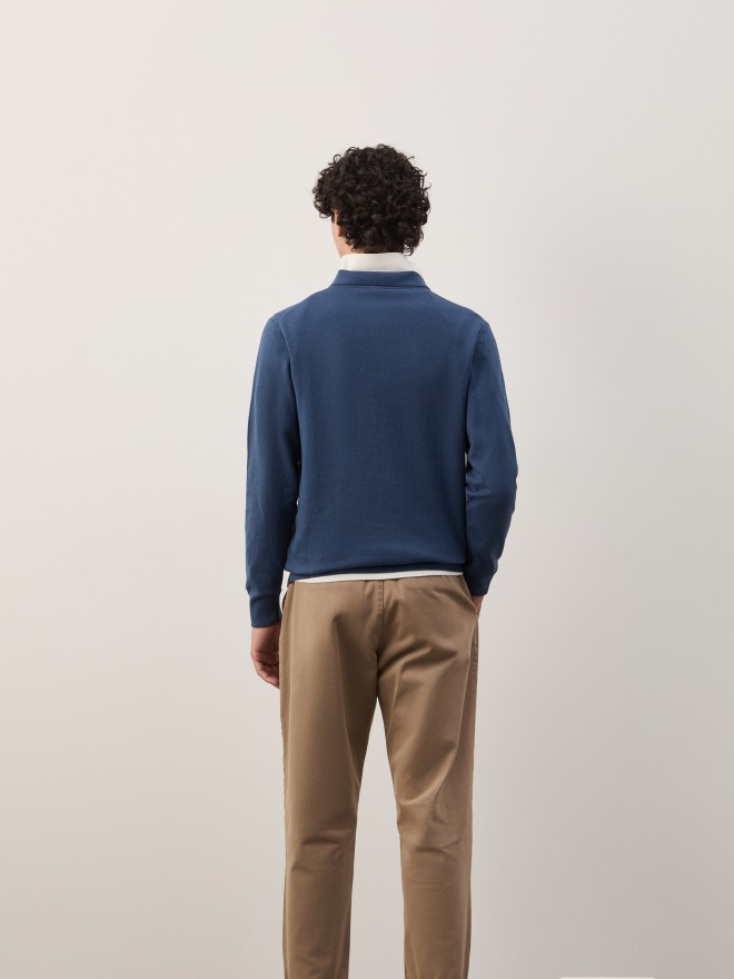 Polo shirt in cotton and cashmere