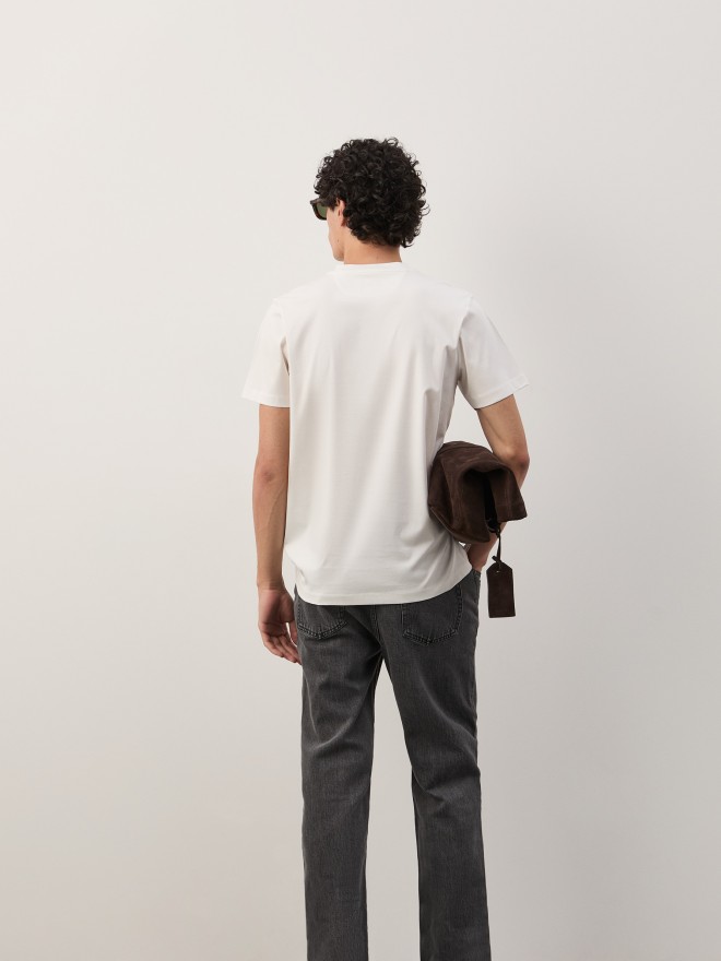 Basic t-shirt in silk and cotton Basic t-shirt in silk and cotton