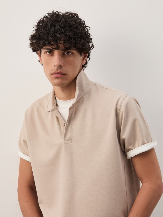 Regular fit knit polo shirt