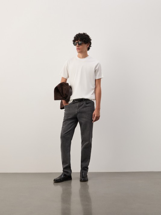 Basic t-shirt in silk and cotton