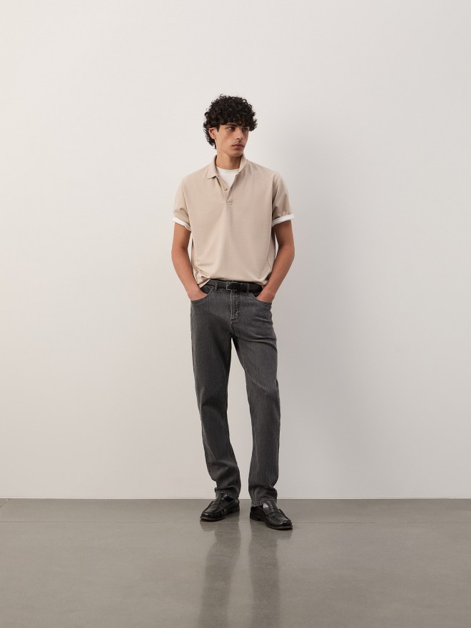 Regular fit knit polo shirt Regular fit knit polo shirt