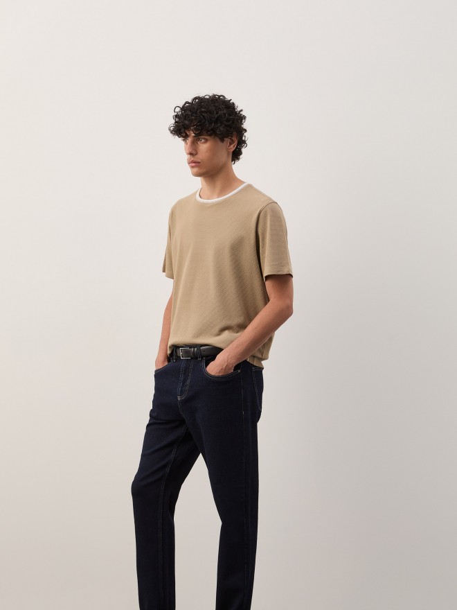 Cotton T-shirt with texture