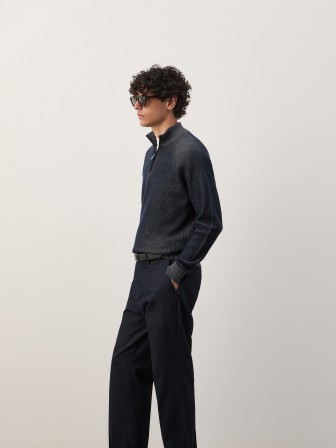 Camisola de algodão com meio fecho Camisola de algodão com meio fecho