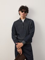 Camisola de algod�o com meio fecho
