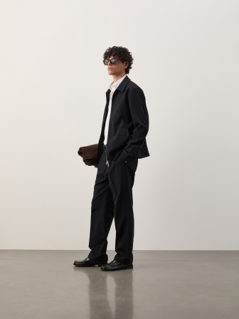 Calças chino tapered às riscas Calças chino tapered às riscas