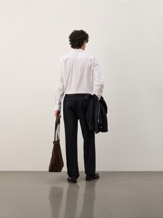 Calças chino tapered às riscas Calças chino tapered às riscas